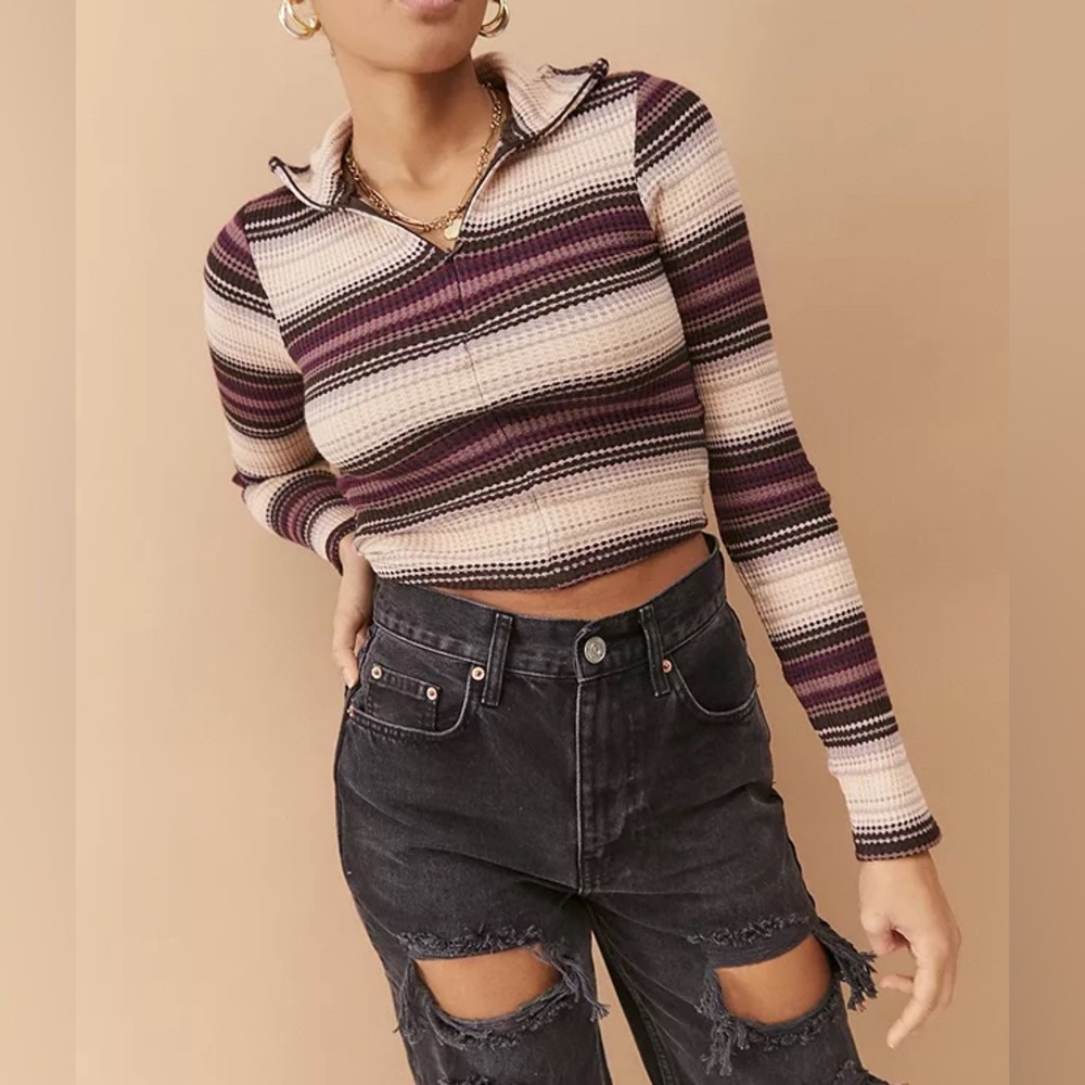 Urban Outfitters BDG Bunny Striped Thermal Top
